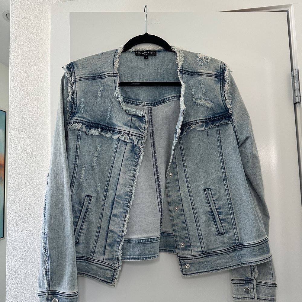 Generation Love Light Blue Distressed Jean Jacket